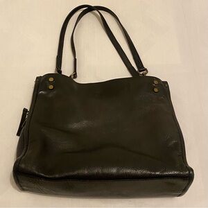 American Leather Co. Black Soft Lenox Triple Entry Satchel Shoulder Bag 13 x 10”